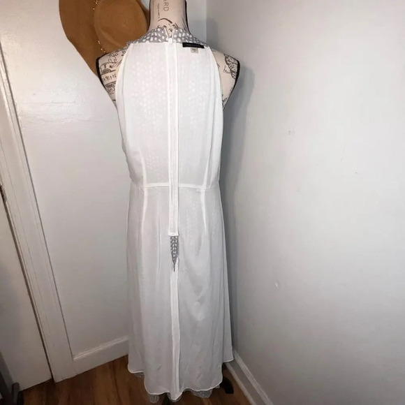 Tommy Hilfiger,10, grey white polkadot high neck sheer chiffon lined maxi dress - Picture 10 of 10